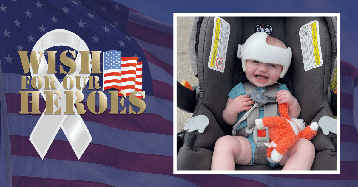 Feb-2023 Hays_Family_Wish Murphy Hays with his cranial helmet