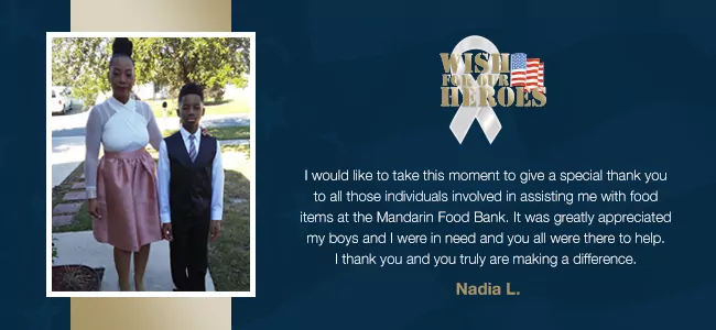 Wish Granted for Florida Navy Wife to Cover Expenses | Wish for Our Heroes