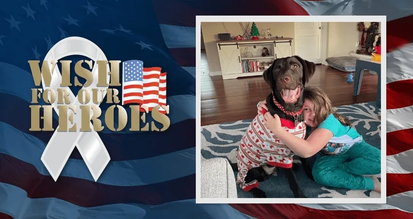 Scott C Service Dog service dog and girl hugging